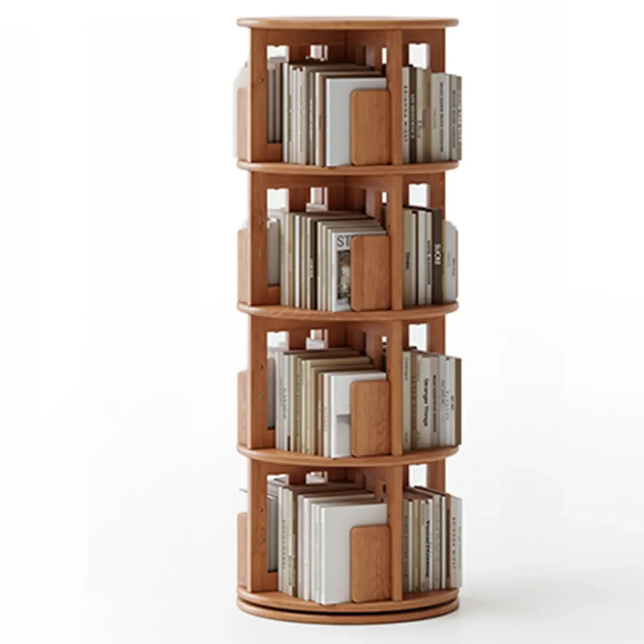 Wooden Vertical Narrow Rotating Bookcase