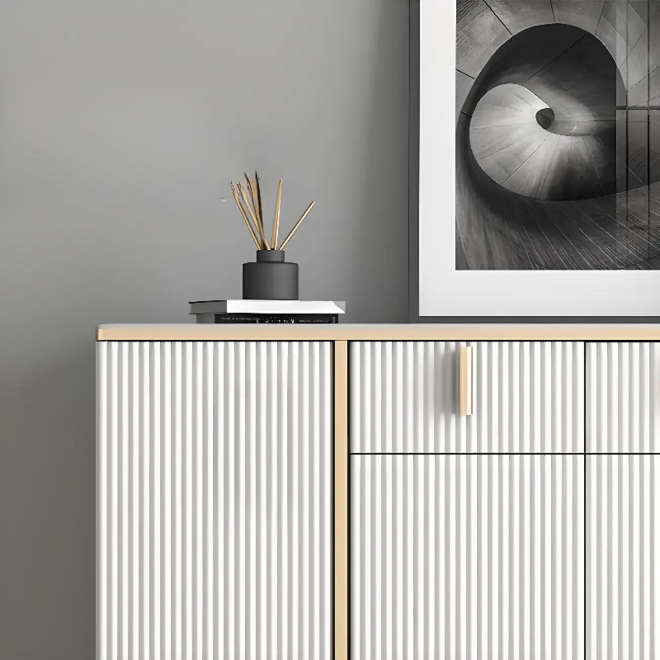 Glam Light Coffee Wood Entryway Shoe Cabinet