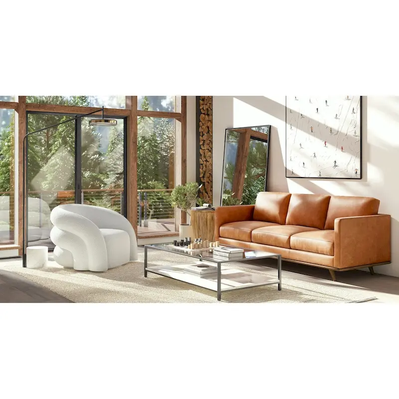 Poly & Bark Nolita 85 Sofa - Full Grain Genuine Italian Leather