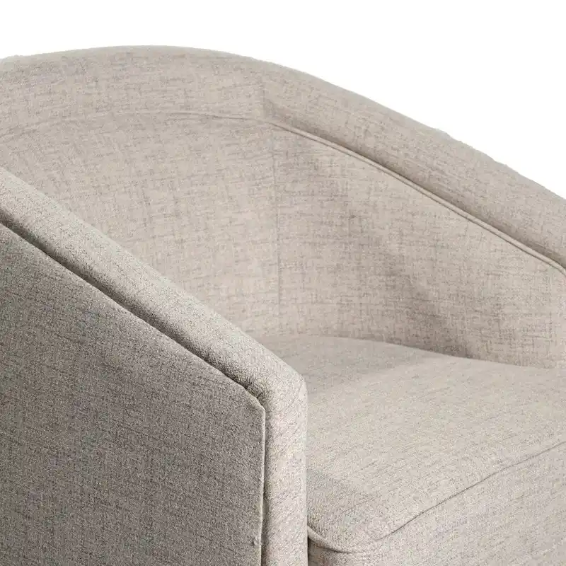 Traditional Club Style Upholstered Accent Chair with 360 Swivel Metal Base