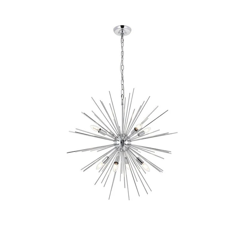 Timber 8 light Chrome Pendant
