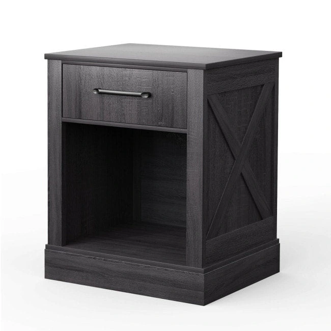 Compact Nightstand with Drawer and Shelf