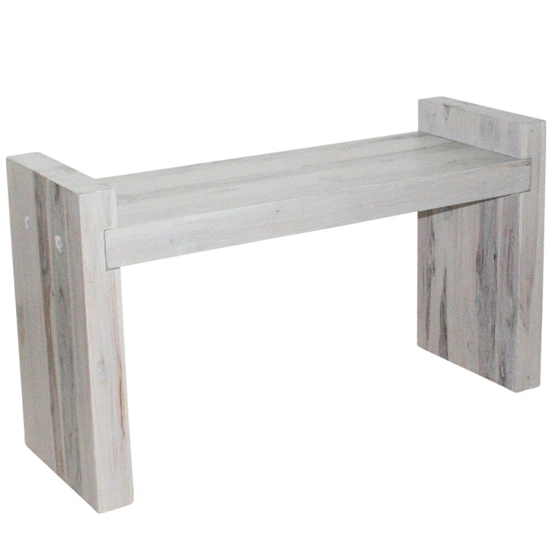 Haussmann? Teak Block Bench 36 x 12.5 x 20.5 inch High KD Grey Oil - 36 x 12.5 x 20.5