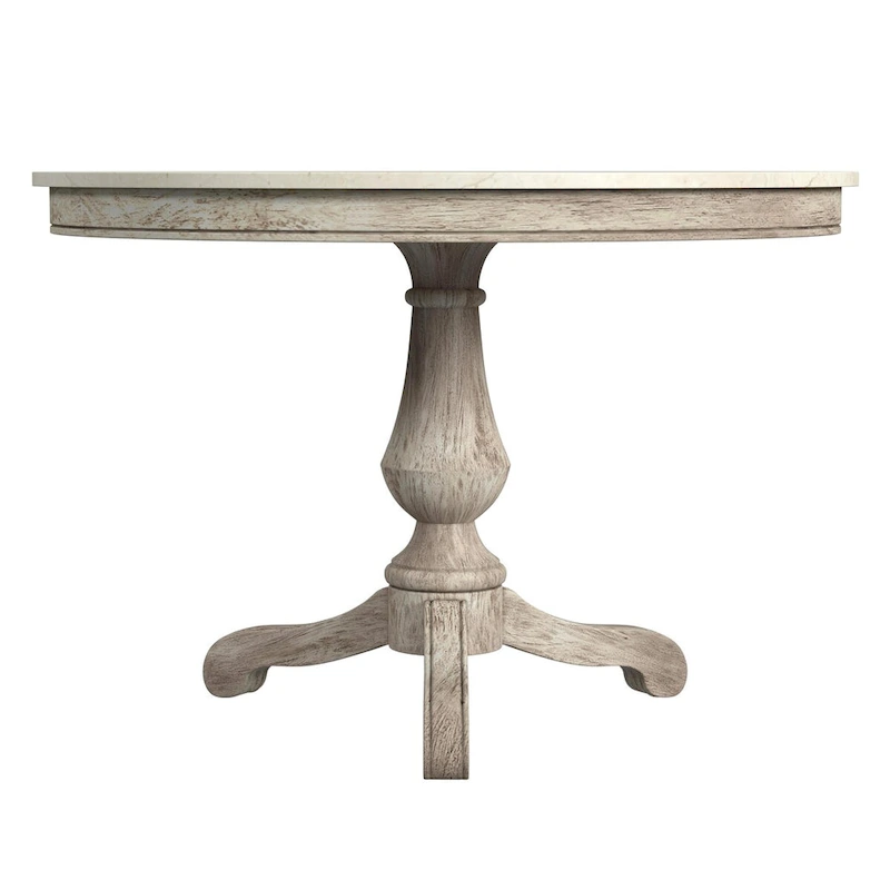 Danielle 44 Round Pedestal Marble Dining Table