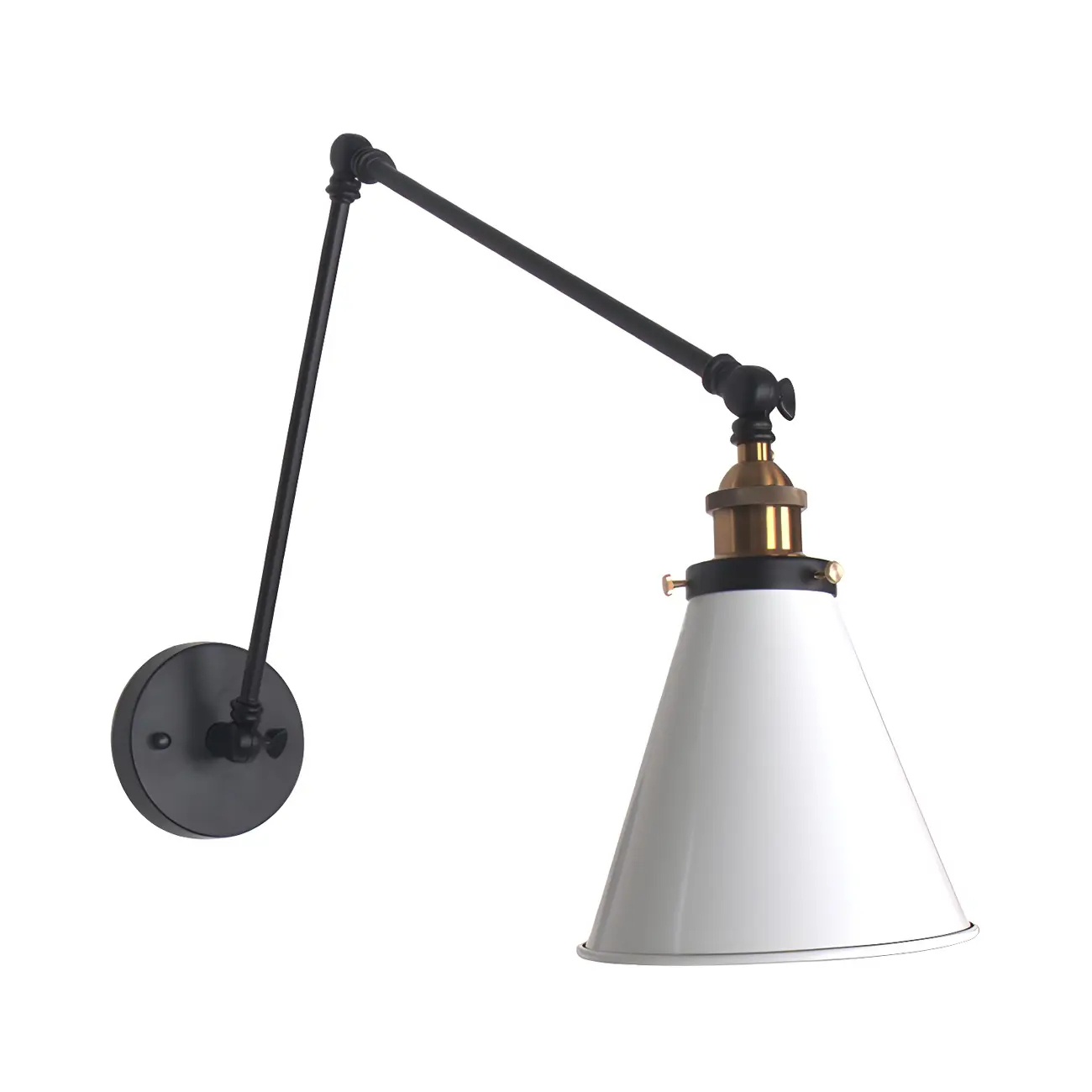 Modern Metal Tapered Swing Arm Wall Light