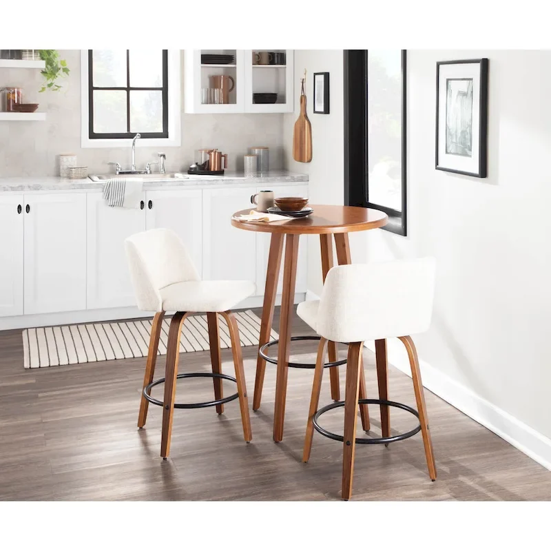 Carson Carrington Vallberga 26 Counter Stool with Black Round Footrest (Set of 2)