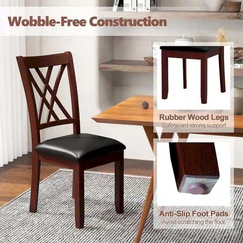 Set of 4 Dining Chair Kitchen Chair with Backrest Padded Seat