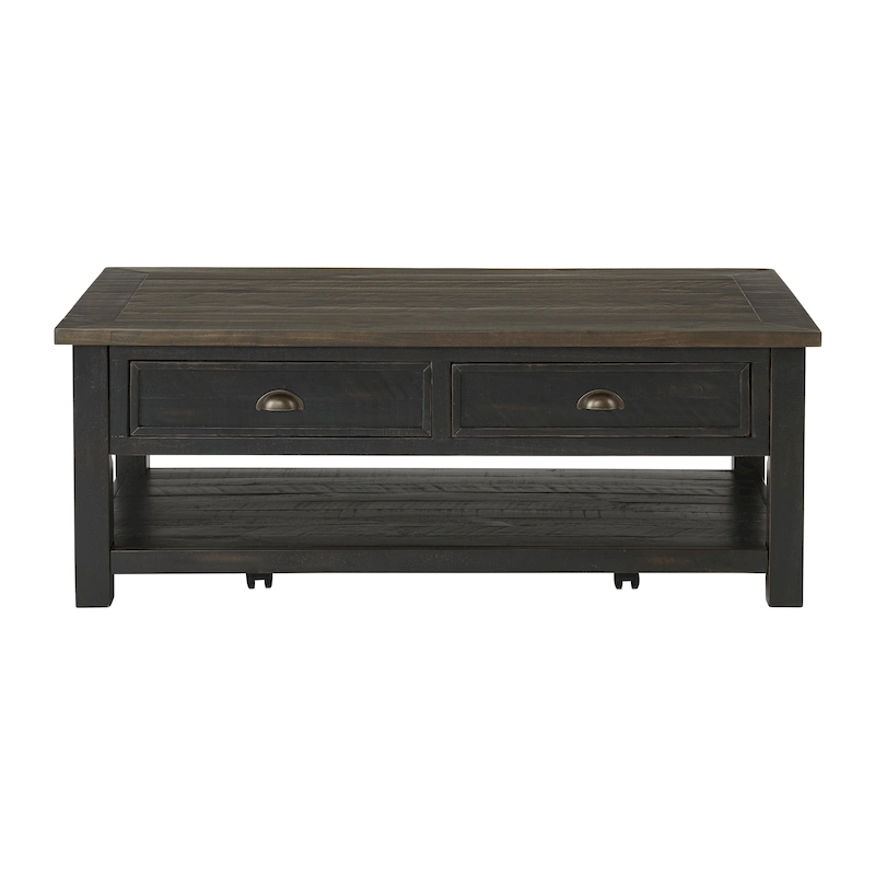 The Gray Barn Downington Solid Wood 2-Drawer Coffee Table