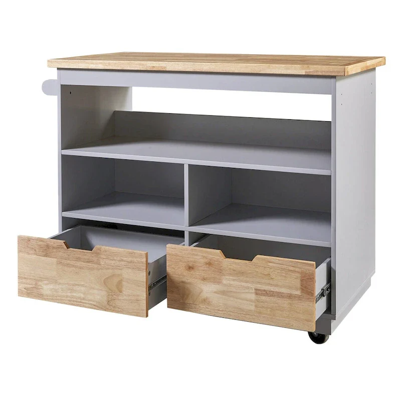 Two-sided Kitchen island Cart on Wheels by Harper&Bright Designs