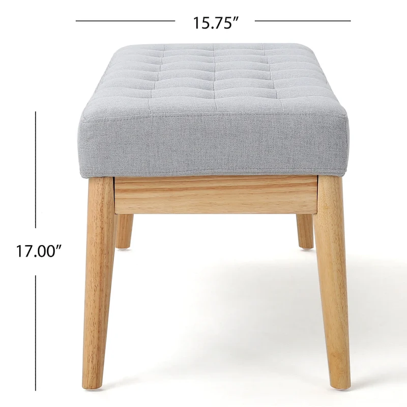 Saxon Mid-century Tufted Fabric Ottoman Bench by Christopher Knight Home - 43.00 L x 15.75 W x 17.00 H