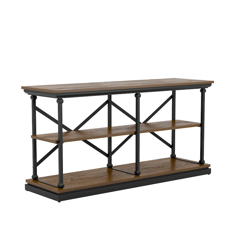 Marcin Transitional 59-inch Steel 2-Shelf Console Table by Furniture of America