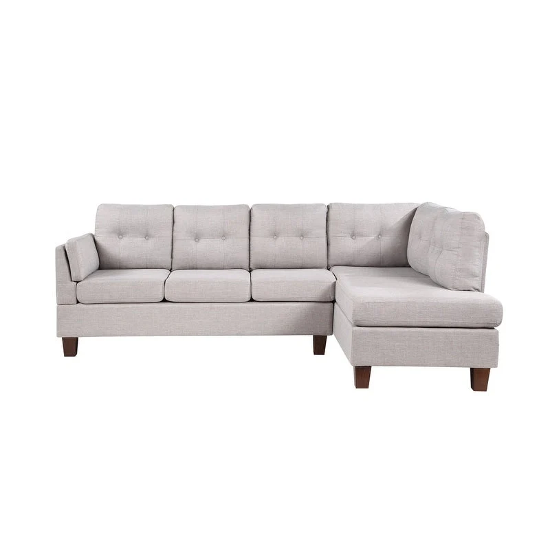 Dalia Linen Modern Sectional Sofa with Right Facing Chaise