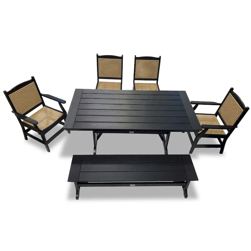 LuXeo Tuscany Woven Rattan Dining 6-Piece Set
