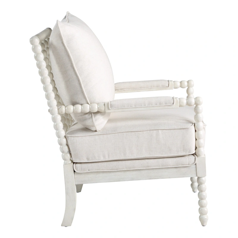 Kaylee Spindle Chair in Fabric with White Frame