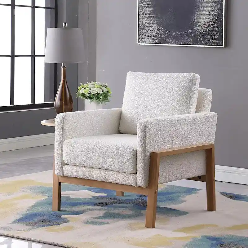 HomePop Modern Wood Frame Accent Chair