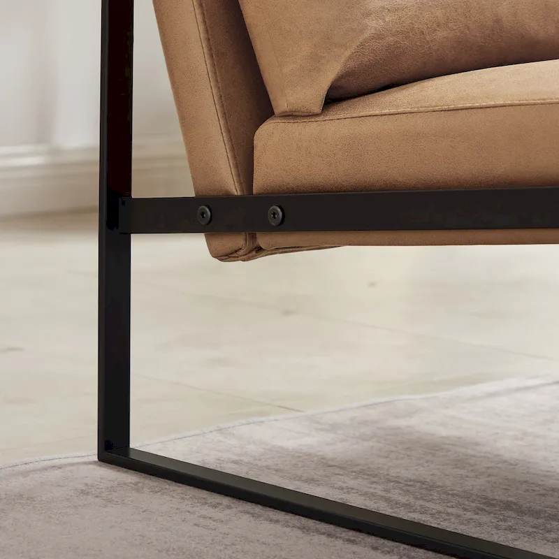 Faux Leather Accent Arm Chair