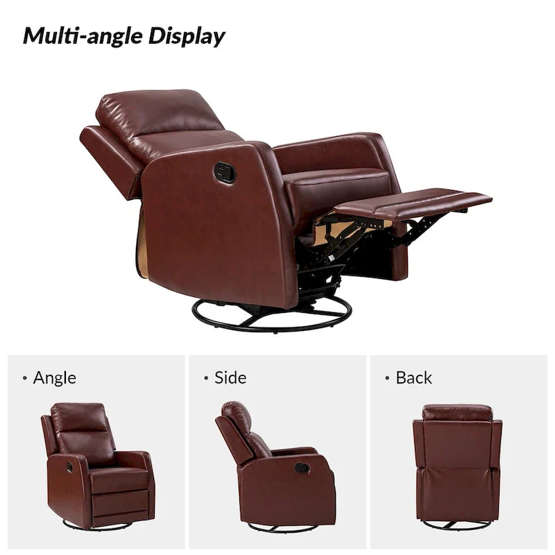 Esteban Swivel Recliner with Tufted Back Set of 2 by HULALA HOME