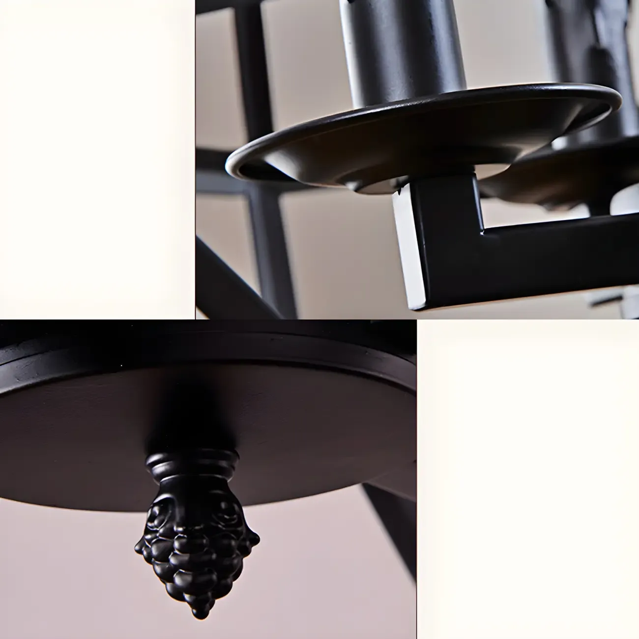 Black Geometric Iron Frame Modern Chandelier