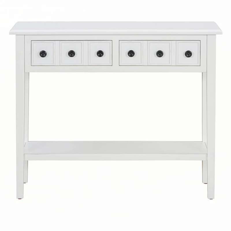 Entryway Table with 2 Drawers(White)