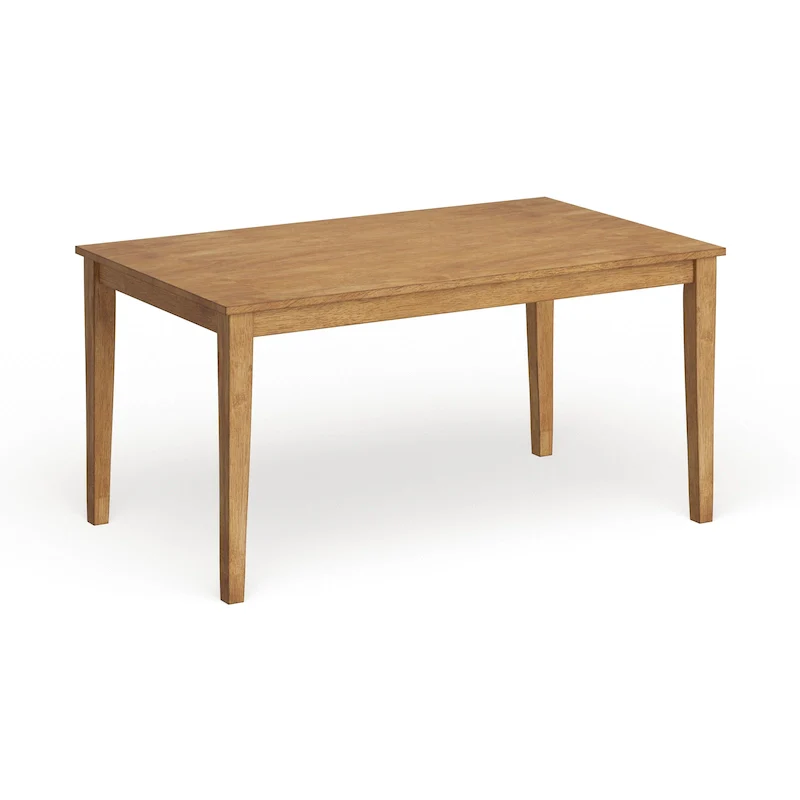 60-Inch Rectangular Dining Table for 6, Rubberwood