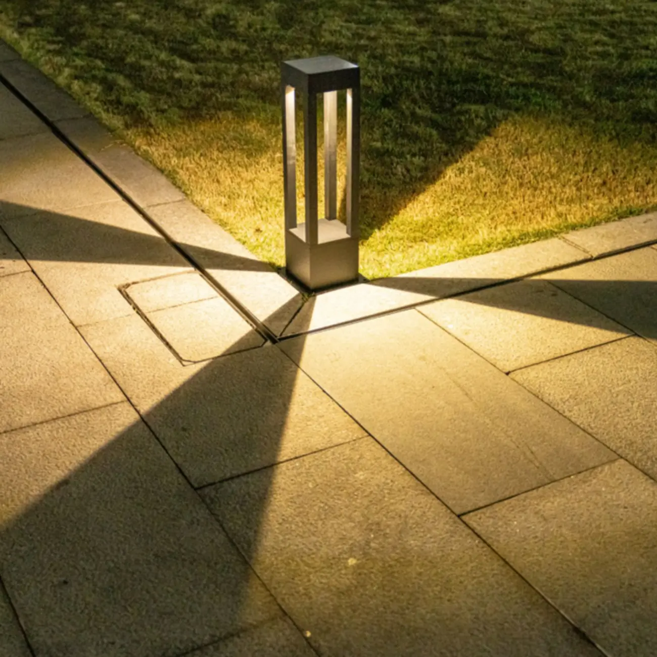 Metal Black Rectangle Frame Patio Post Cap Light