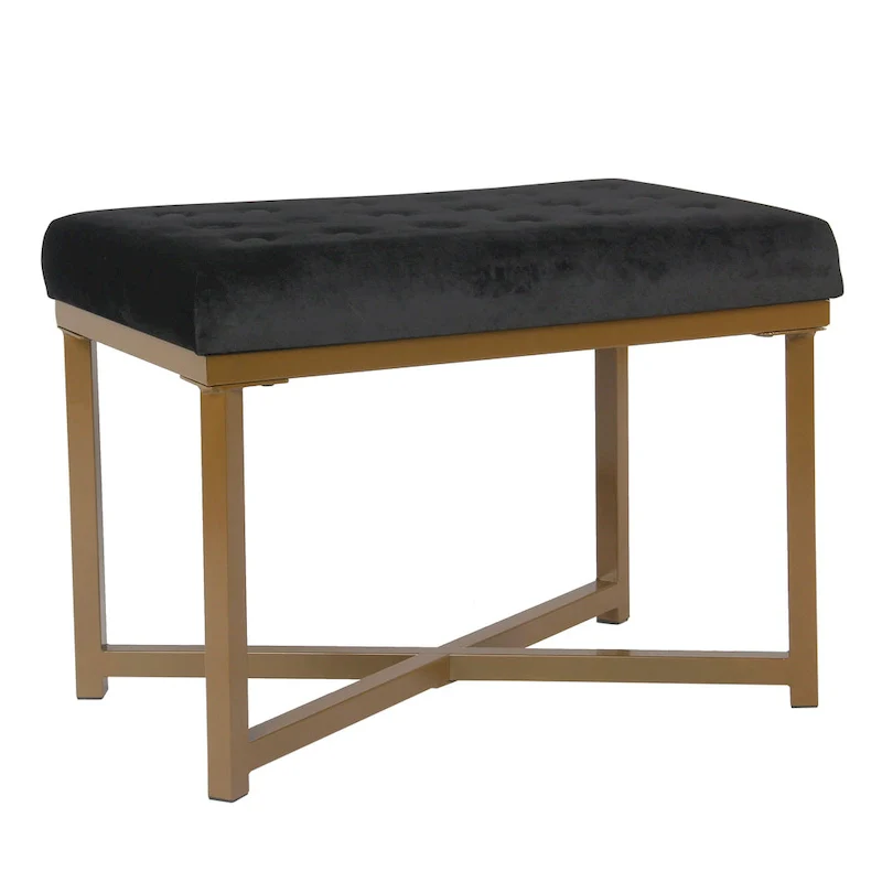 Velvet Tufted Footstool
