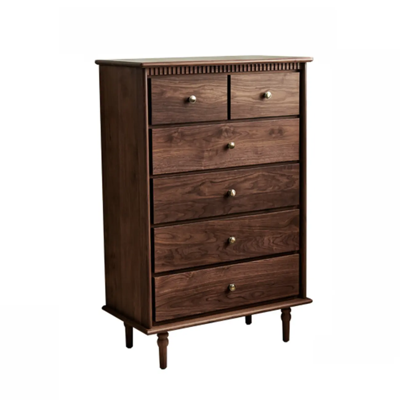 Mid-Century Walnut Wood Dresser Set with Ample Storage