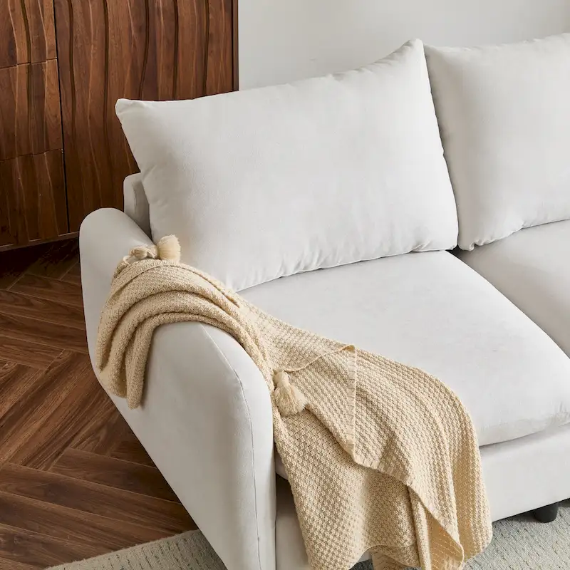 Christopher Knight Home - Evelyn Modern 2-Seater Modular Upholstery Sectional Loveseat Sofa with Ottoman