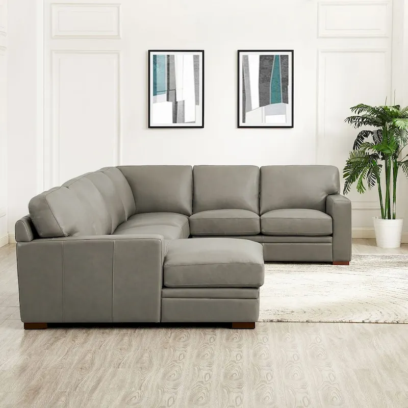 Hydeline Dillon Top Grain Leather Left-Facing Sectional Sofa with Chaise