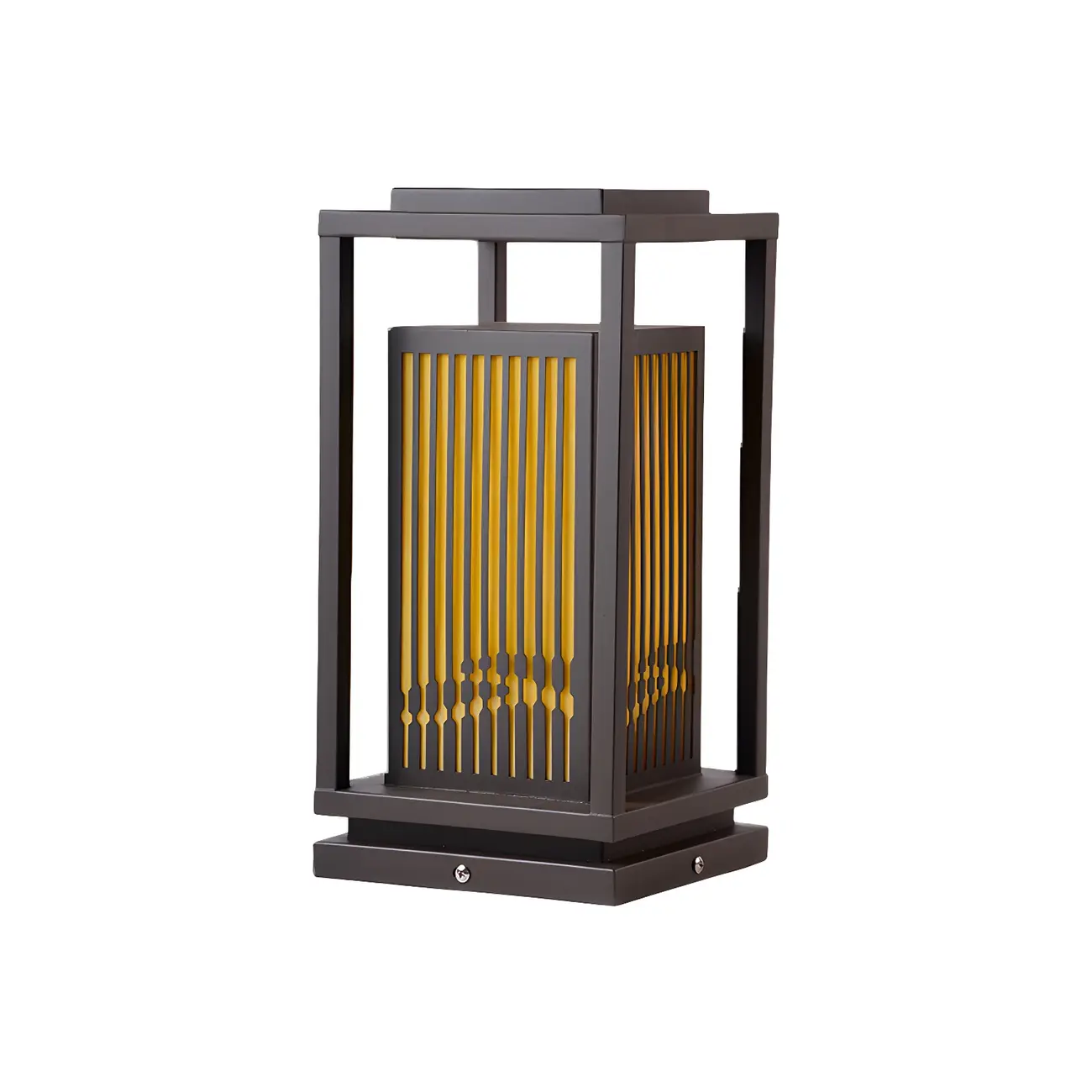 Black Metal Vertical Striped Post Cap Light
