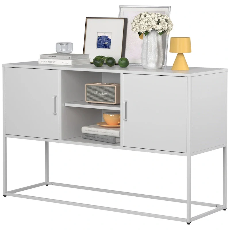 Modern Buffet Cabinet with Two Doors and Storage Shelves for Living Room, Bedroom, Dinning Room