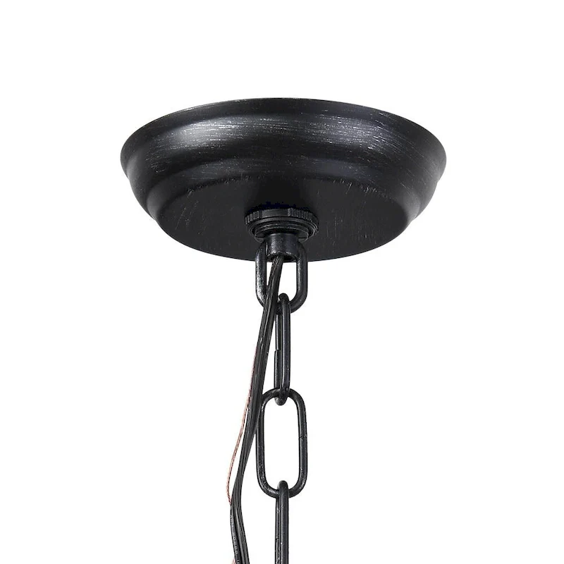 Farmhouse 1-light Distressed Wood Square Lantern Pendant