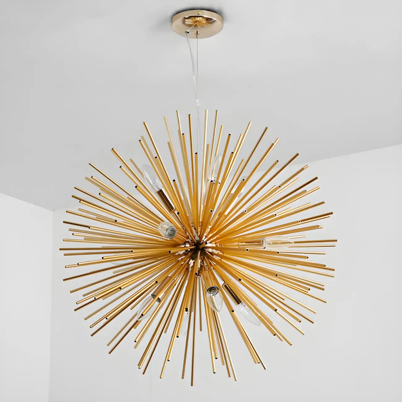 Unique Gold Sputnik Starburst Chandelier Height Adjustable