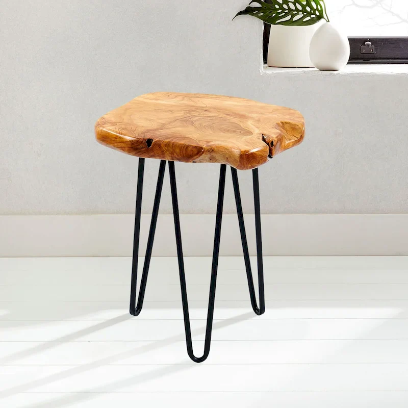 Cedar Roots Naturally Shaped Small Stand with 3 Hairpin Legs - 13.5 x 12 x 19