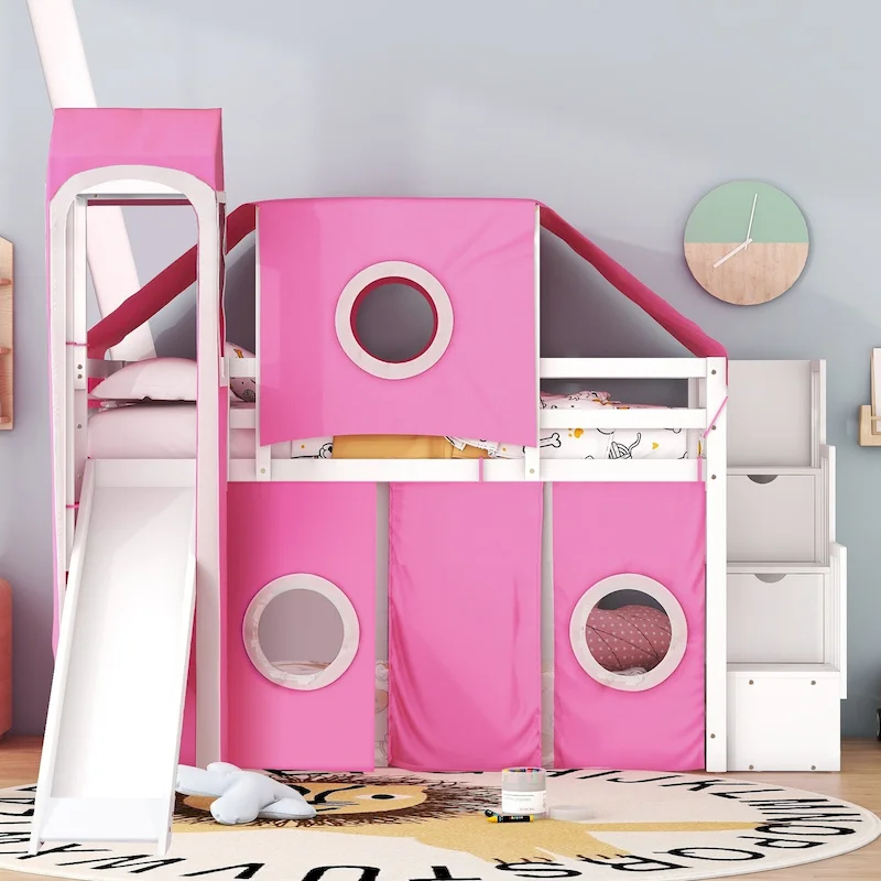 Loft Bed with Tent and Tower