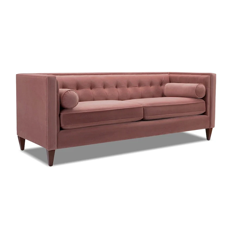 Modern Upholstered Tufted Swallowtail Sofa