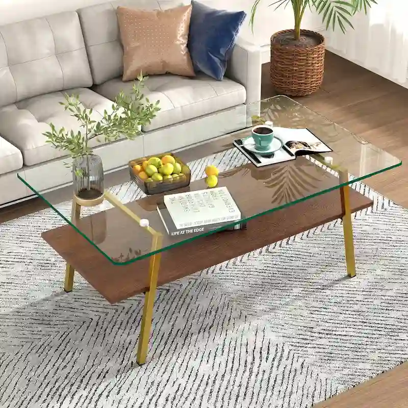 38.58 Rectangle Coffee Table with Modern Design