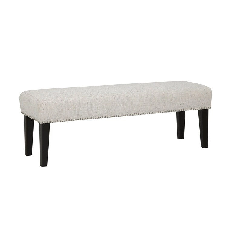 Grafton Home Miley Upholstered Accent Bench w/ Nailhead Trim