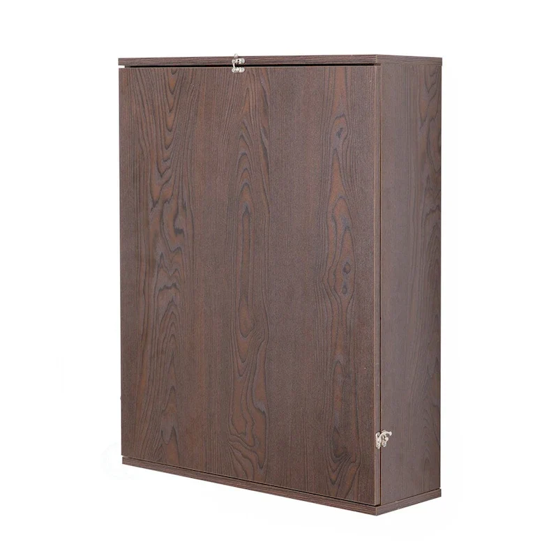 Wall Mount Laptop Fold-out Desk with Shelves