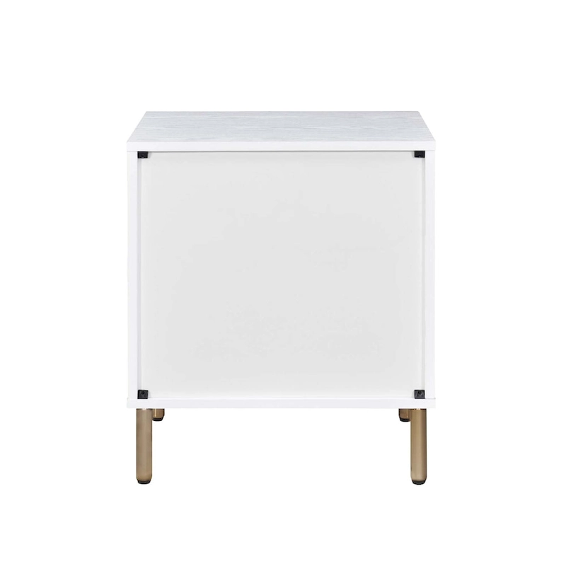 3 Drawers Nightstand with Metal Legs