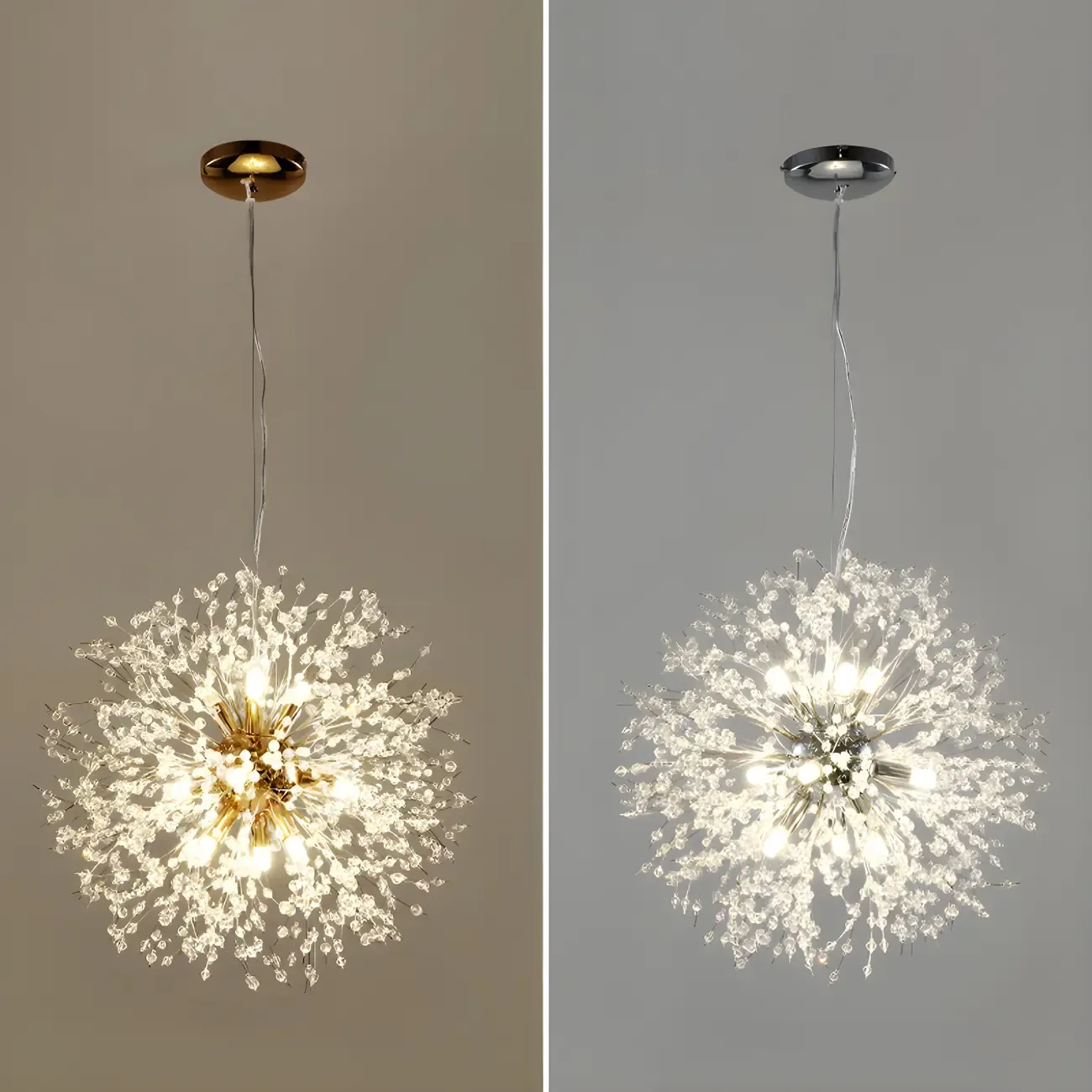 Adjustable Modern Gold Crystal Explosion Sputnik Chandelier