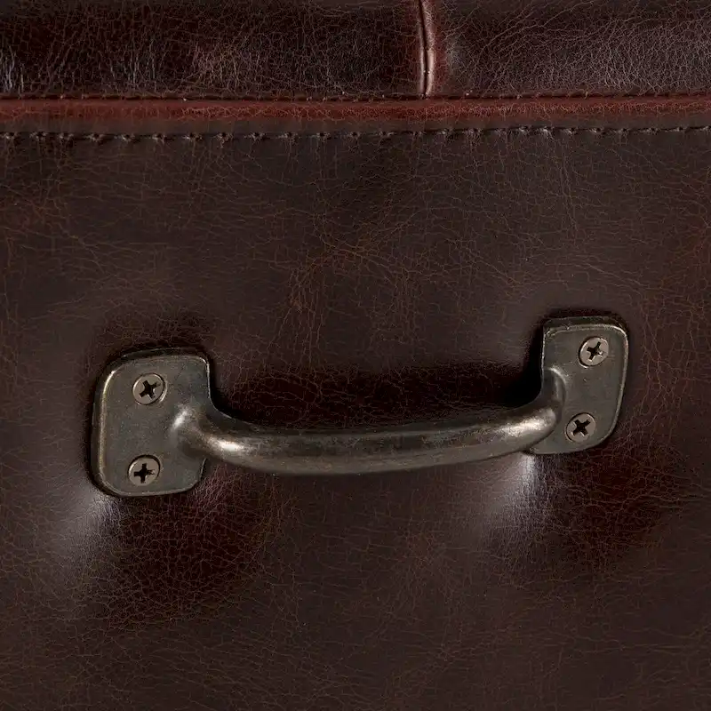 Copper Grove Pravets 78-inch Leather Bench with Diamond Stitch Detailing