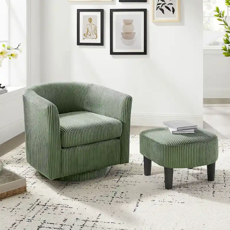 26.38 Swivel Arm Chair with Ottoman
