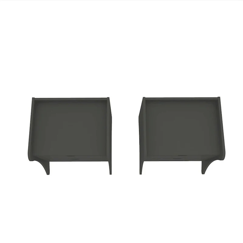 Mid-Century Modern 2-Drawer Nightstand, MDF, Curved Legs, 19.68