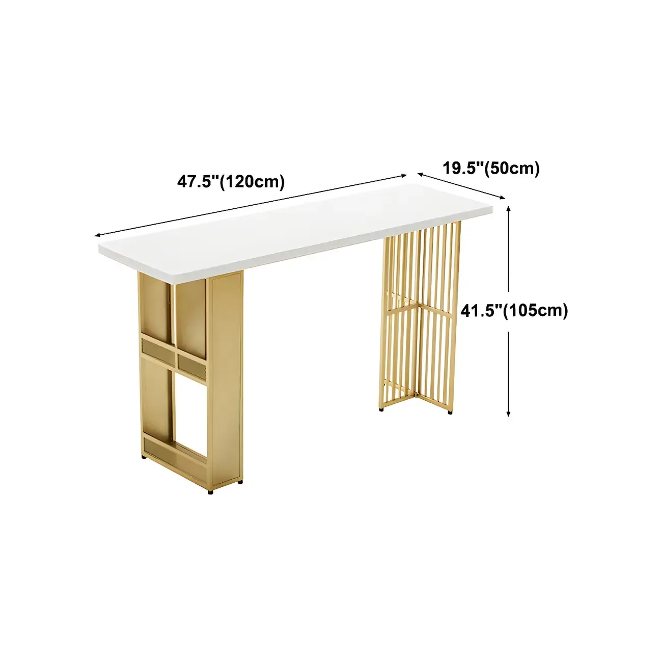 Glam Gold Wood Top Metal Shelf Bar Tables