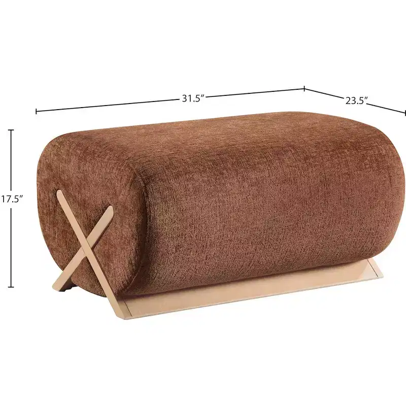 Meridian Furniture Akira Fabric Upholstered Ottoman