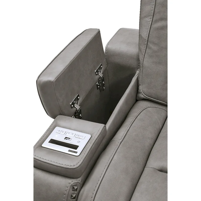 Signature Design by Ashley Man-Den Leather Power Dual Adjustable Reclining Loveseat - 74 W x 40 D x 43 H