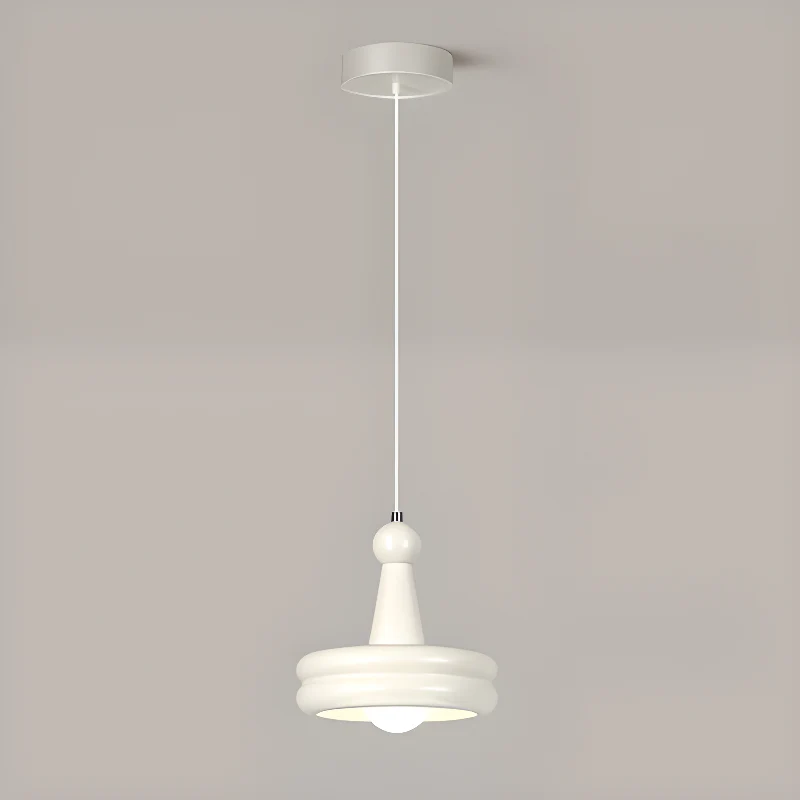 Modern Milk White Geometric Metal Pendant Light