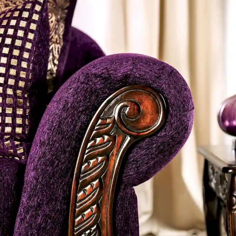 Grendel Traditional Purple Chenille Rolled Arms Loveseat by Furniture of America