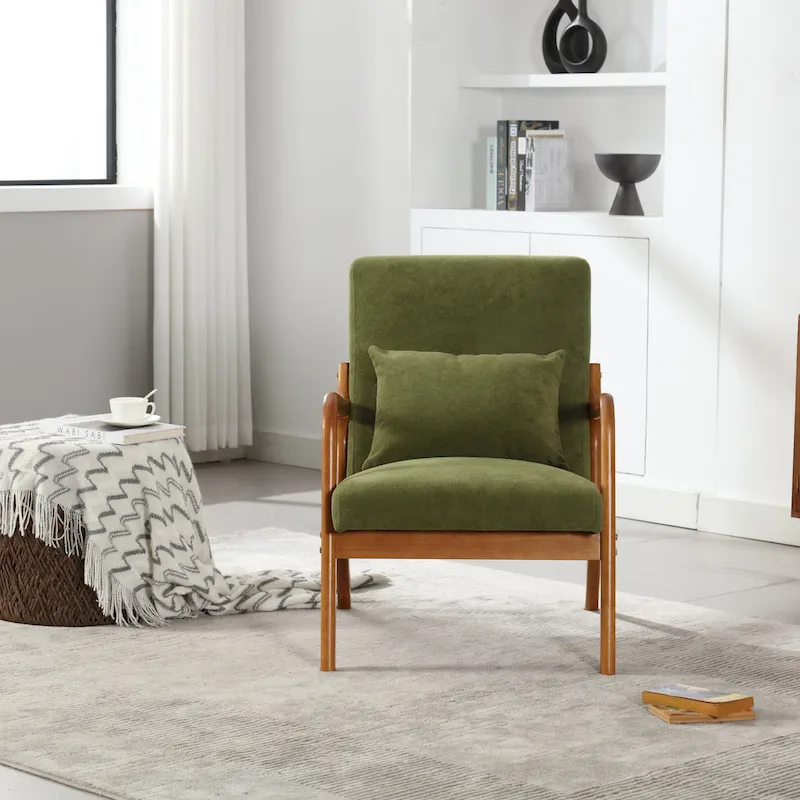 GDFStudio - Olivia Velvet Upholstered Accent Chair with Solid Wood Frame and Comfortable Cushion